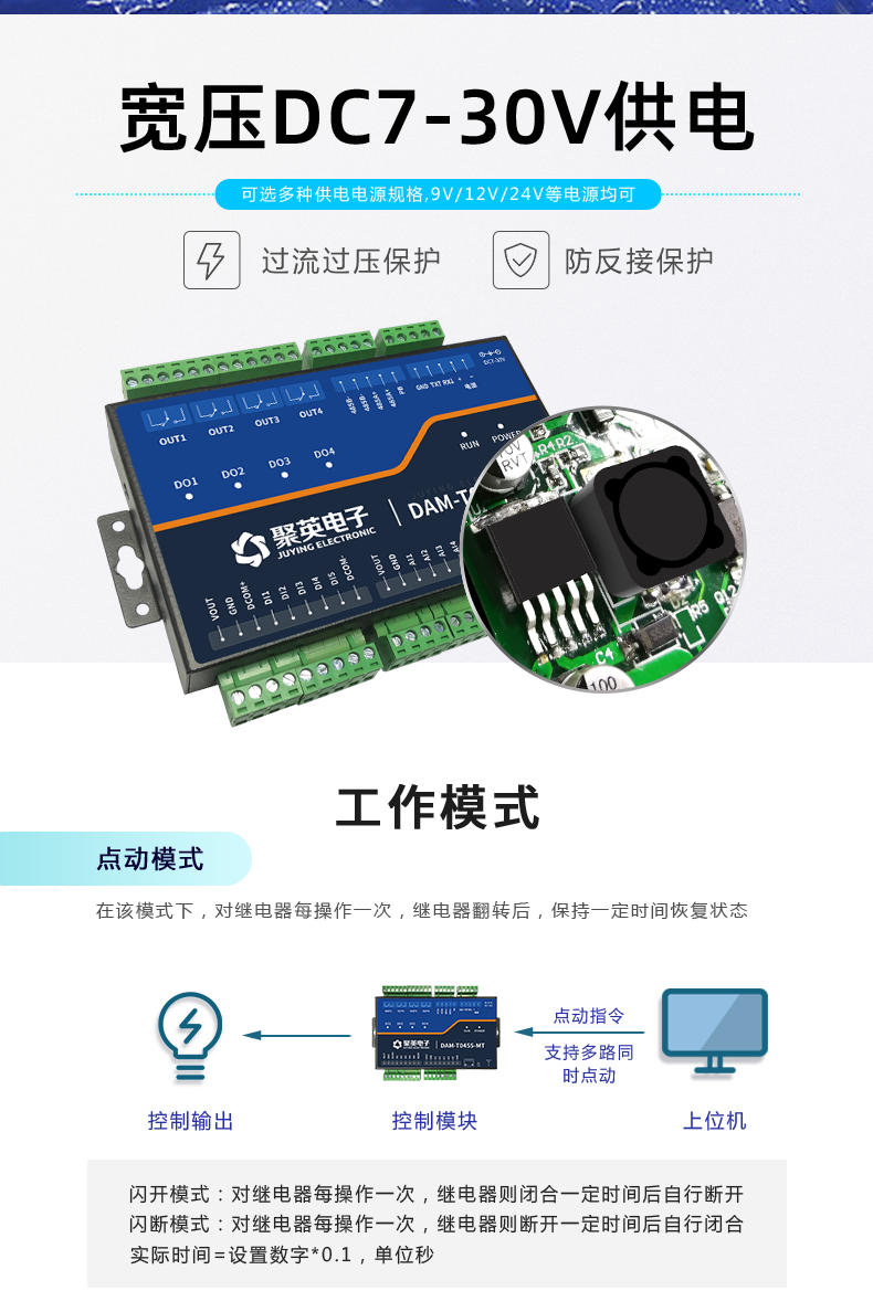 雲平台 DAM-T0455-MT 工業級數採控制器供電聲明