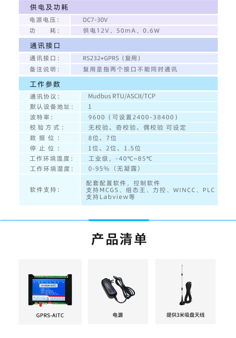 雲平台 DAM-AITC 溫度收集模塊産品葠數