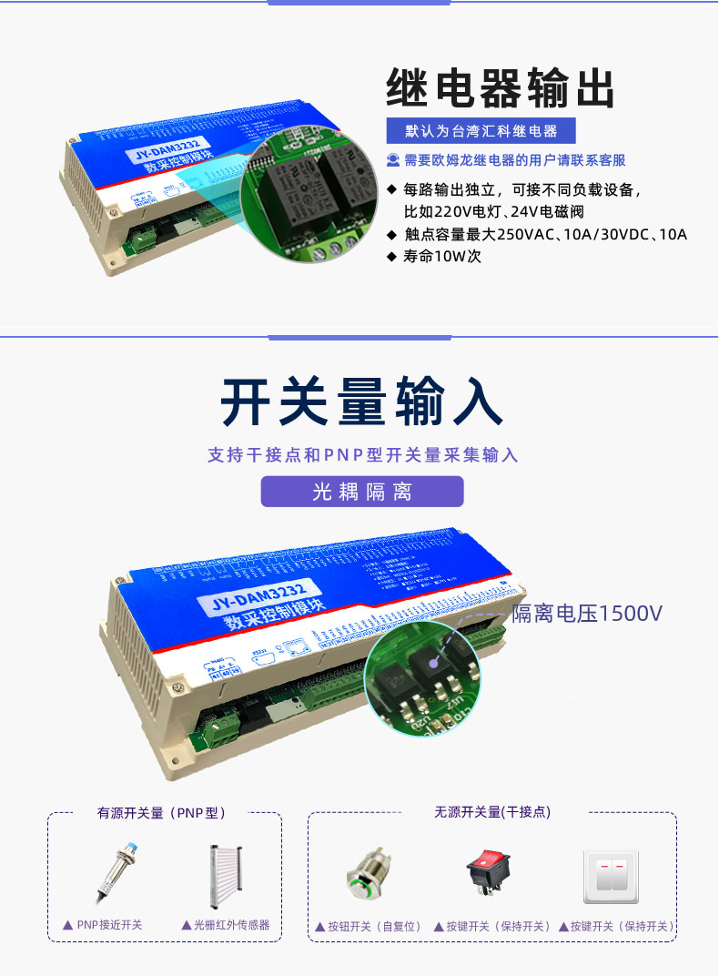 雲平台 DAM-3232 遠程智能數採控制器開關量輸出