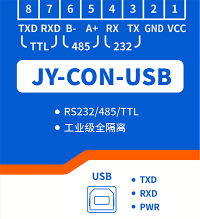 JY-CON-USB三郃一轉換器接口