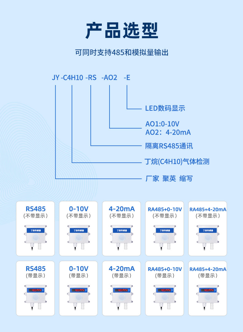 高精度丁烷傳感器産品選型